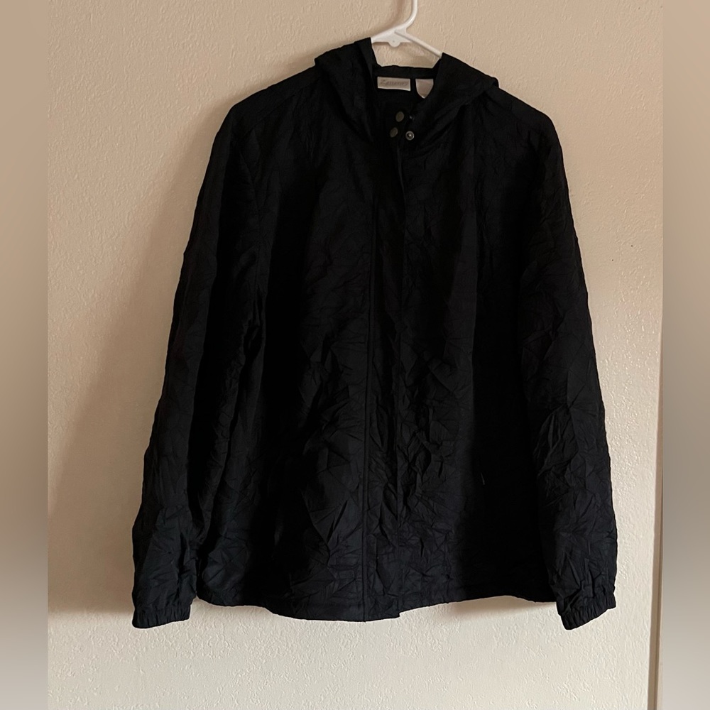 Women's ZENERGY by Chico's Black Full Zip Nylon Jacket Size 3